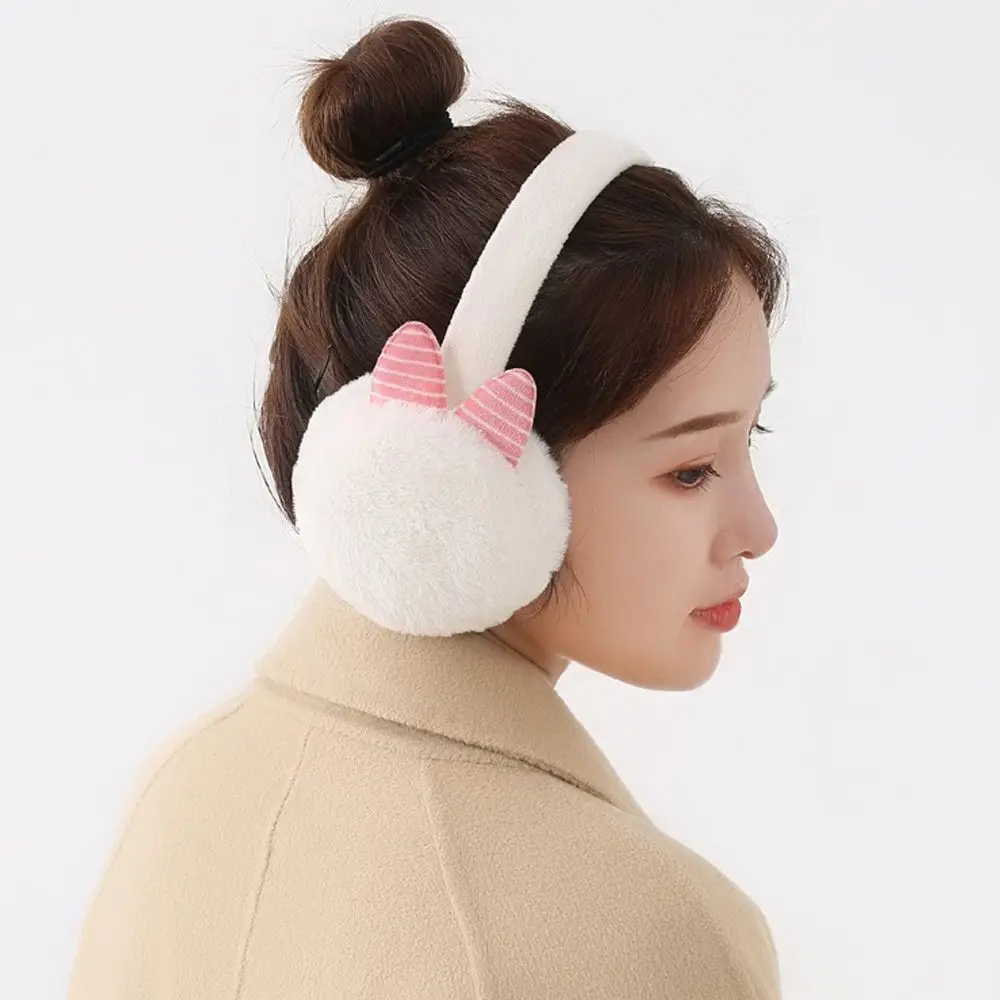 

Fashion Cute Winter Cat Ears Earflaps Folding Plush Thicken Earmuffs Headband Casual Simple Soft Women's Earcap Girls Gifts