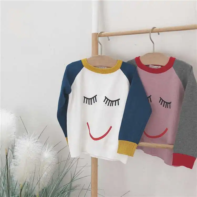 Детский вязаный свитер Mihkalev с мультяшным рисунком для девочек на осень