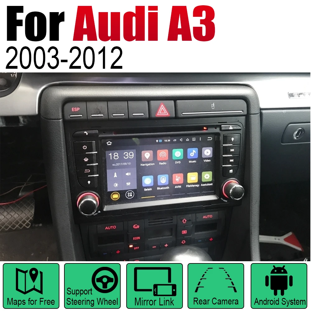 Автомобильный мультимедийный плеер 2 Din Android радио для Audi A3 8P 2003 ~ 2012 MMI DVD GPS Navi