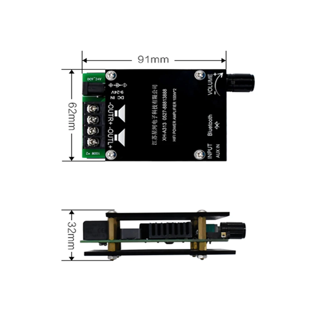 XH A313 HIFI беспроводной Bluetooth 5 0 цифровой усилитель мощности плата TPA3116D2 100WX2 стерео