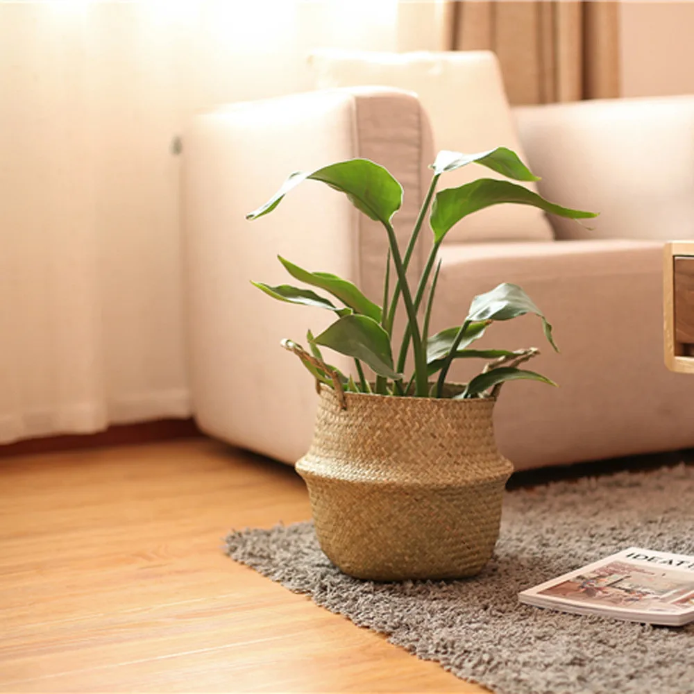 Морские водоросли плетеные корзины цветочный горшок складной корзина плетеная