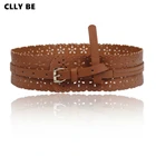 Женские туфли в стиле ретро полые поясные ремни мода широкий пояс из искусственной кожи женские платья Аксессуары Ремни из натуральной кожи черного и красного цвета