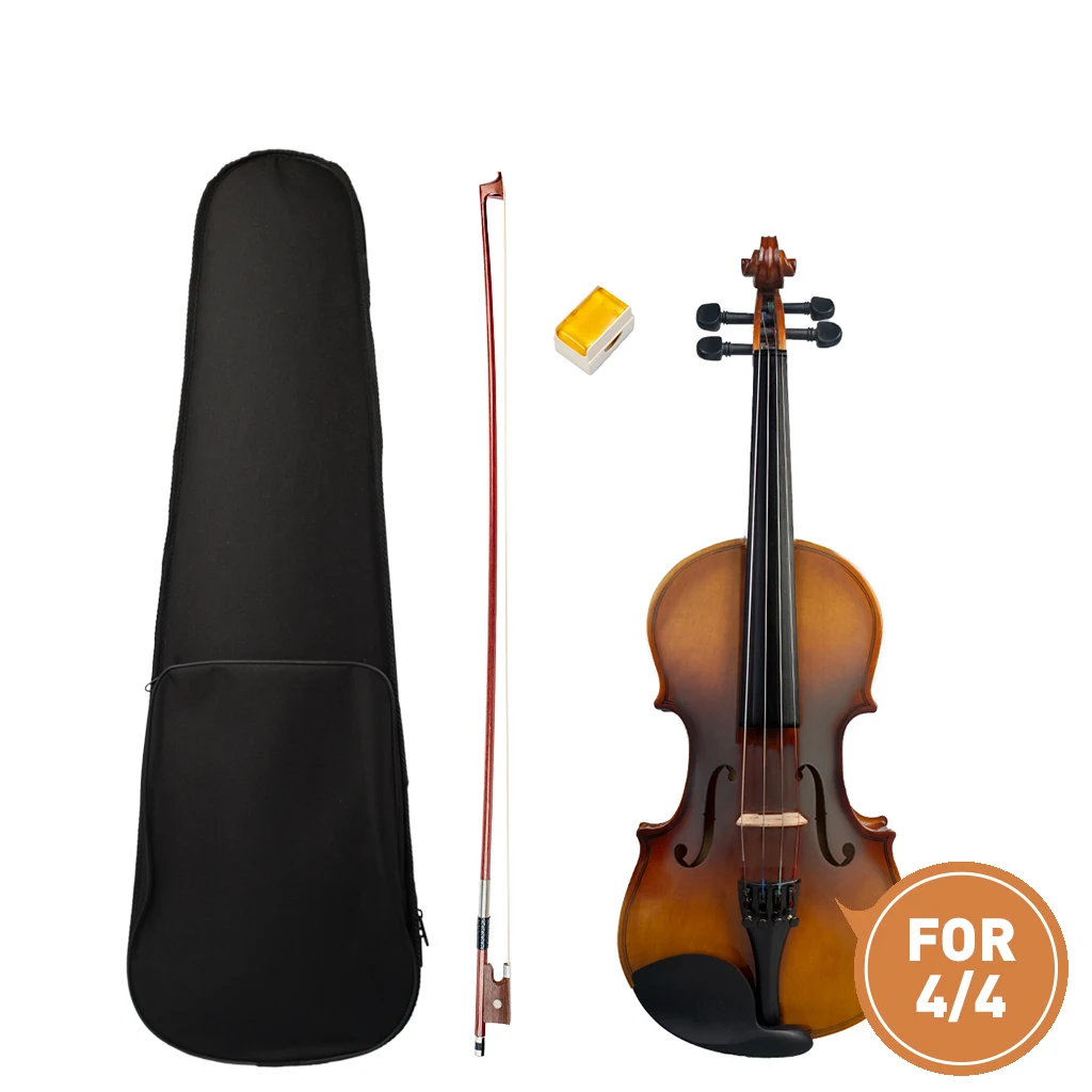 4/4 Matte Maple Acoustic Violin Set W/ Violin+Brazilwood Bow+Bridge+Canvas Case Beginner Use enlarge