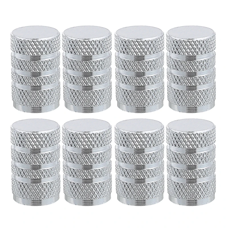 

8pcs 12.7mm Silver Aluminum Tire Wheel Rims Stem Air Valve Caps Tyre Cover Universal Car Truck Tire Accessories