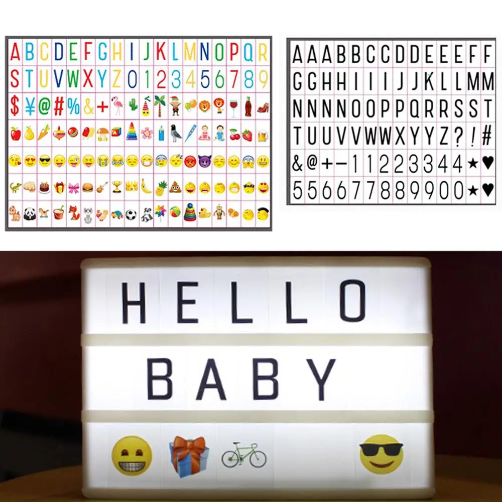 84/126 шт. кинематографический светильник тбокс Сменные буквы цифры знаки черный