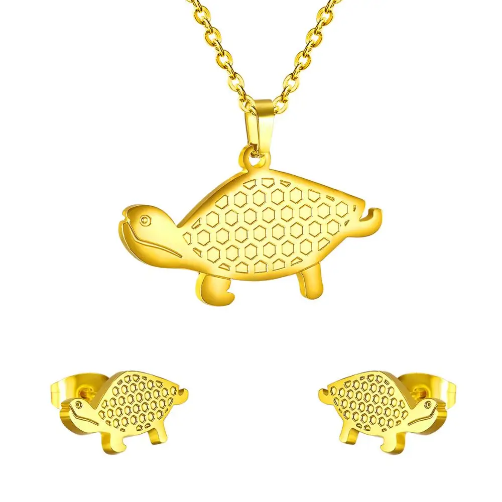 LUXUKISSKIDS ювелирные изделия из нержавеющей стали подвеска черепашка серьги