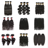hot wave human hair weave bundles extension for women natural black straight body water deep loose funmi bouncy kinky curly