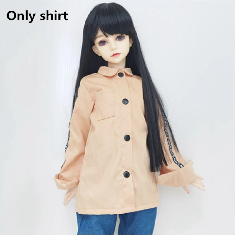 for 38-45cm dolls 1/4, кукольная одежда, крутая, черная, белая, с дырками, модная рубашка, сделай сам, игрушки для детей, аксессуары для кукол, одежда для Bjd кукол, подарки - Цвет: for 38-45cm dolls