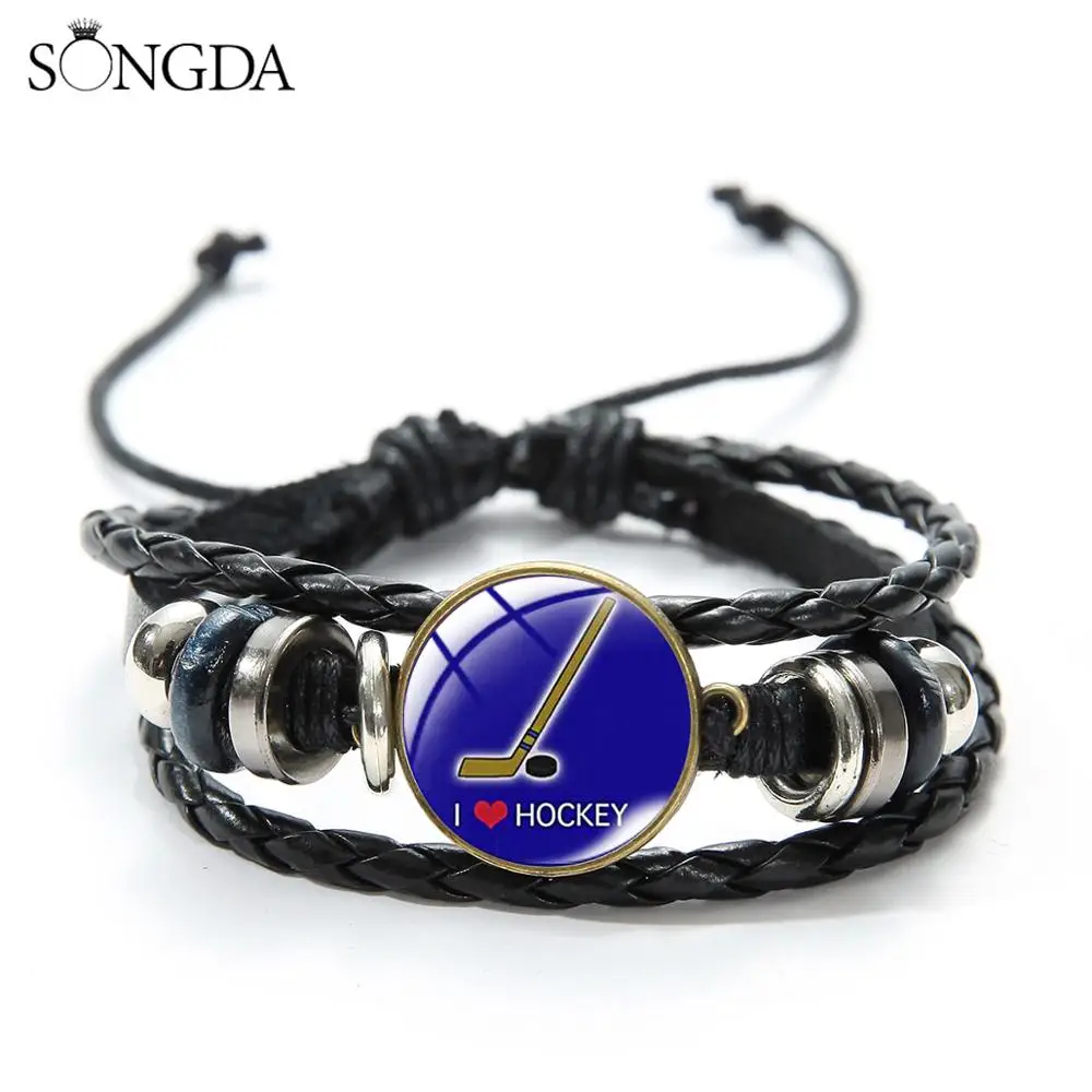 Новая мода мужской/женский с надписью Love хоккейной тематики себе браслет