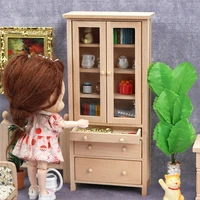 mini dollhouse bookcase cabinet miniature 112 model gifts furniture diy crafts rack mini bookshelf cabinet for kids girls boys