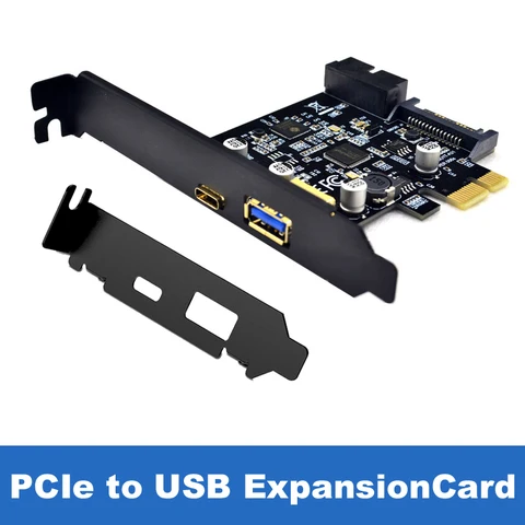 Карта расширения USB 3,1 USB C PCI express с низкопрофильной крышкой PCI Solot, PCI-e на USB 3,1 Gen 1 USB-C и Type A с 20-контактной картой расширения USB