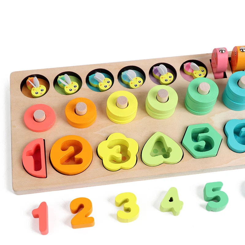 

Preschool Montessori Educational Wooden Toys Magnetic Fishing Toys Game Math Baby Early Learning Educational Toys For Children