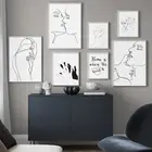 Картина с абстрактными черно-белыми линиями для гостиной