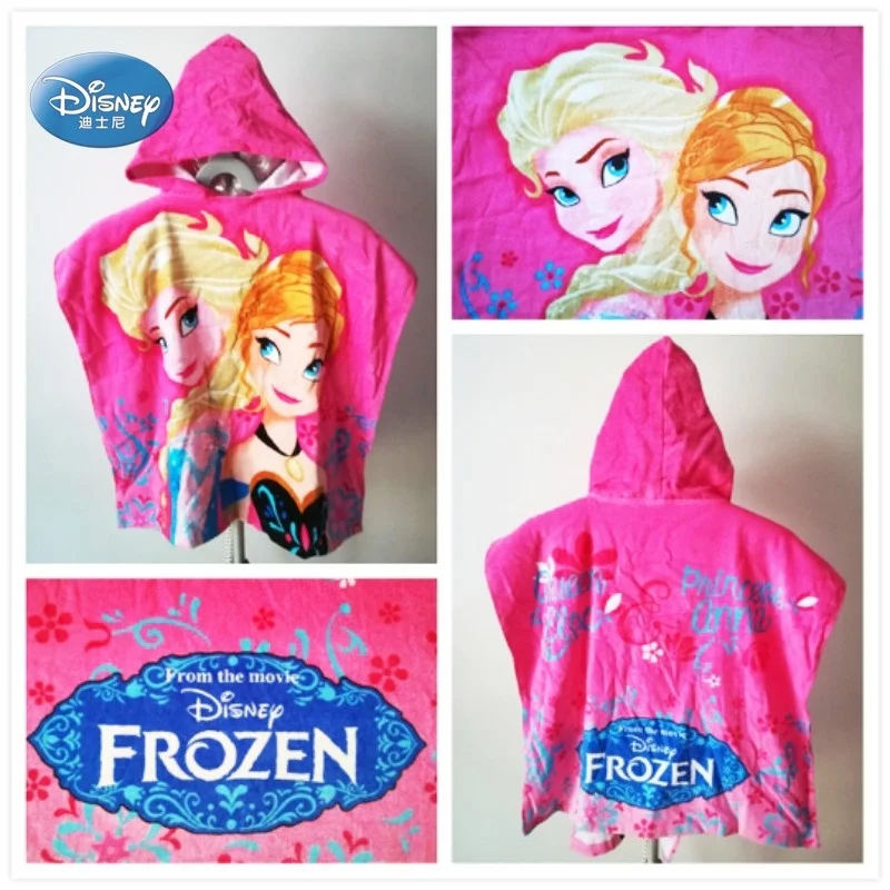 

Disney Baby Hooded Bath Towel Frozen Princess Elsa Anna Cloak Bathrobe Toddler Girls Bathing Gift 50X110cm