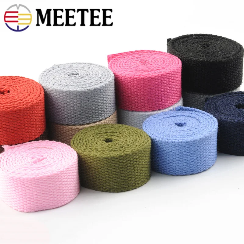 Meetee 50 ярдов 25 мм утолщаются 2 холст тесьма ленточный ремешок для рюкзака пояс