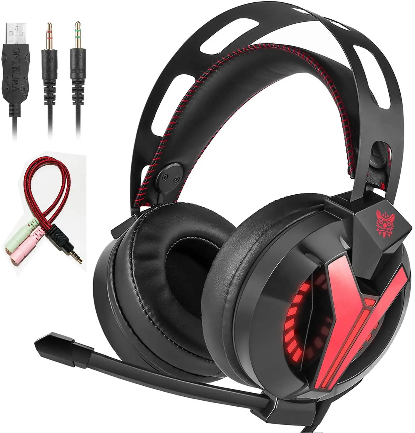 

ONIKUMA M180 Professional 3.5mm Stereo Gaming Headset PC Audio Headphones Breathing LED Lights for Playstation PS4 Computer