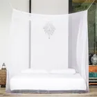 Москитная сетка для кровати, белая Четырехугольная сетка белого цвета для отдыха на открытом воздухе, походов, навес от комаров, с сумкой для хранения, Палатка против насекомых