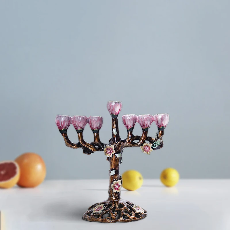 H& D 5 стилей Иудейская Менора Античная коллекция Hanukkah Menorah Статуэтка ручная роспись подсвечник держатель для дома вечерние украшения подарок