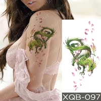 tatouage temporaire femme fake tattoo sleeve for woman transfer stickers totem kit glitter green dragon shoulder sakura snake