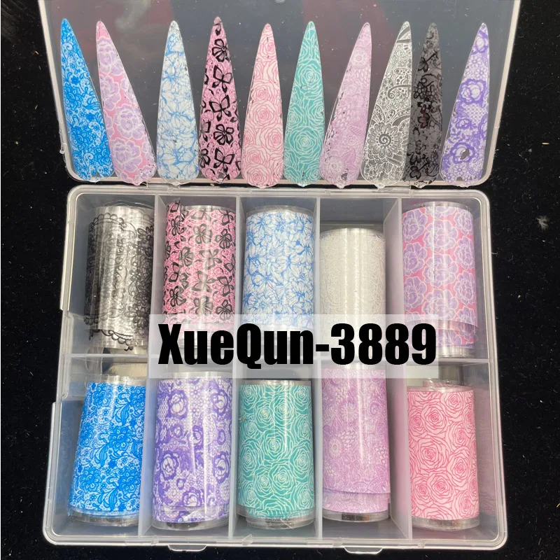 

XueQun 4*100cm Lace Designer Nail Foil