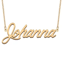 johanna name necklace for women stainless steel jewelry 18k gold plated nameplate pendant femme mother girlfriend gift