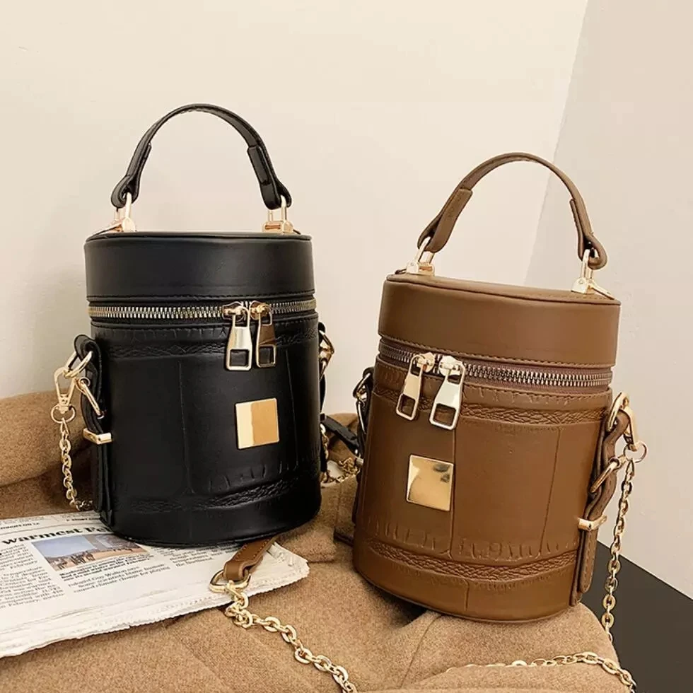 

Stone pattern Tote Bucket bag 2021 Fashion New High-quality PU leather Women's Designer Handbag Chain Shoulder Messenger Bag