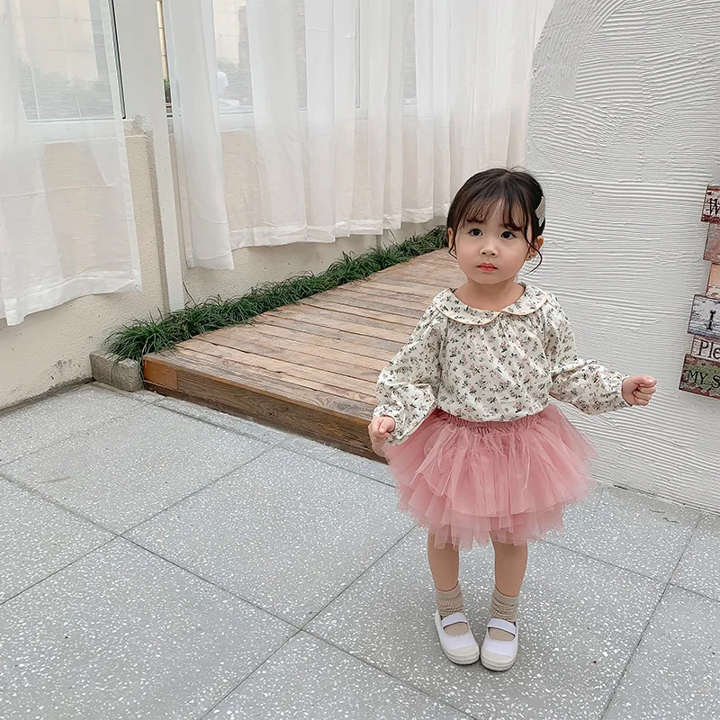 Рубашки для маленьких девочек в Корейском стиле сезон осень новые хлопковые