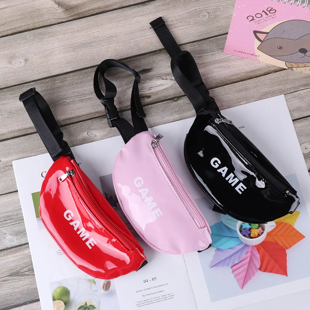 Модные детские поясные сумки карамельных цветов с лазерным ремнем забавные