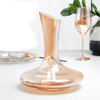 2 styles 1500 2000ml wine decanter u shaped pot bellied shape creative plating gold separator crystal glass wine pourer bar gift