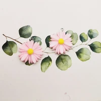 10pcslot resin daisy flower charms chrysanthemum sunflower cameo cabochon pendants dangle for diy earrings jewelry accessories