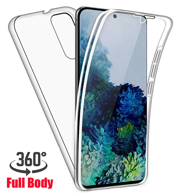 Двойные силиконовые мягкие чехлы 360 градусов для Samsung Galaxy J4 J6 A6 A8 Plus A9 A7 J8 2018 A10 A20E A30S