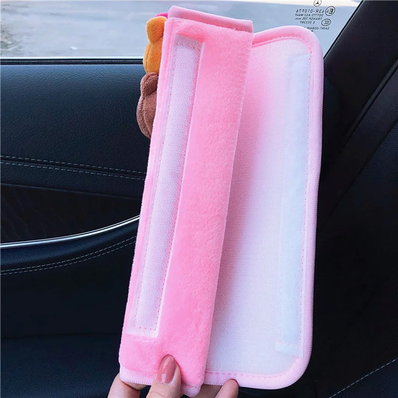 

2pcs Cute Universal Car Safety Seat Belt Cover Winter Soft Plush Shoulder Pad Car Styling Seatbelts Pad Set Car Accessories