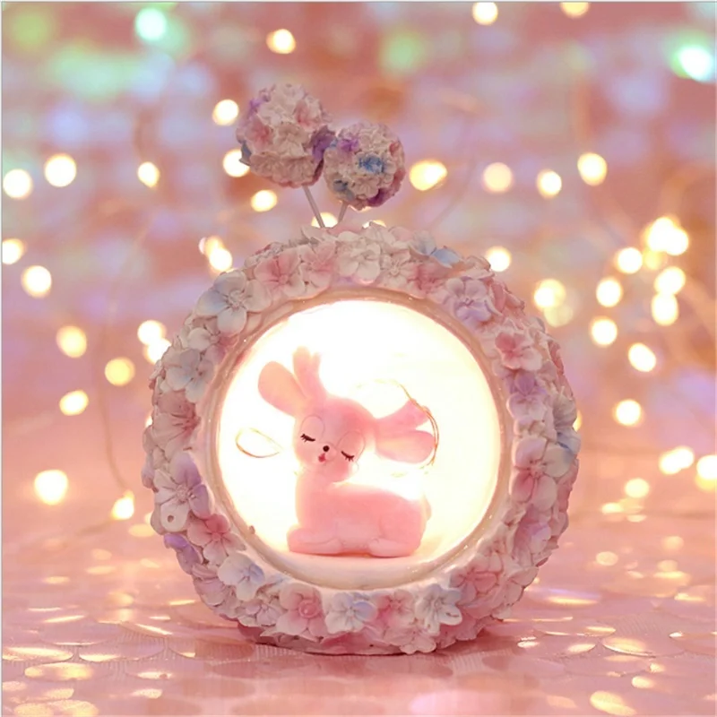 Ночная лампа в виде оленя домашняя хрустальная со звездой Настольная Гортензия