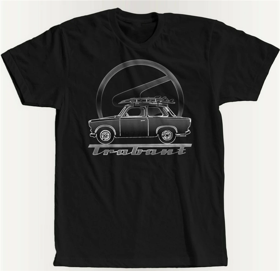 Классическая Ретро футболка с логотипом машины Trabant Ifa Ddr-Scwarz Wei &amp szlig S - 3Xl для