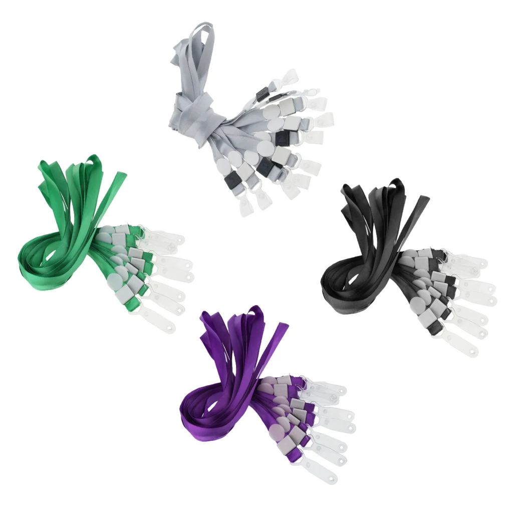 

Lovoski 10pcs Neck Strap Lanyard Plastic Clips for ID Cards Badge Key Chain
