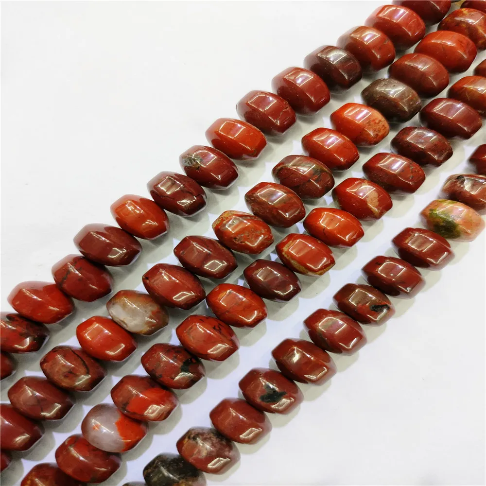 Бусины с натуральной ладонью красной радужной яшмой 1 нить 58 шт. 7x9 мм для