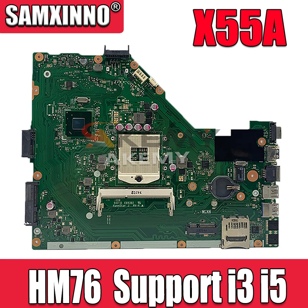 Материнская плата X55A REV: 2 1/2 HM76 DDR3 для ноутбука Asus материнская тест материнской