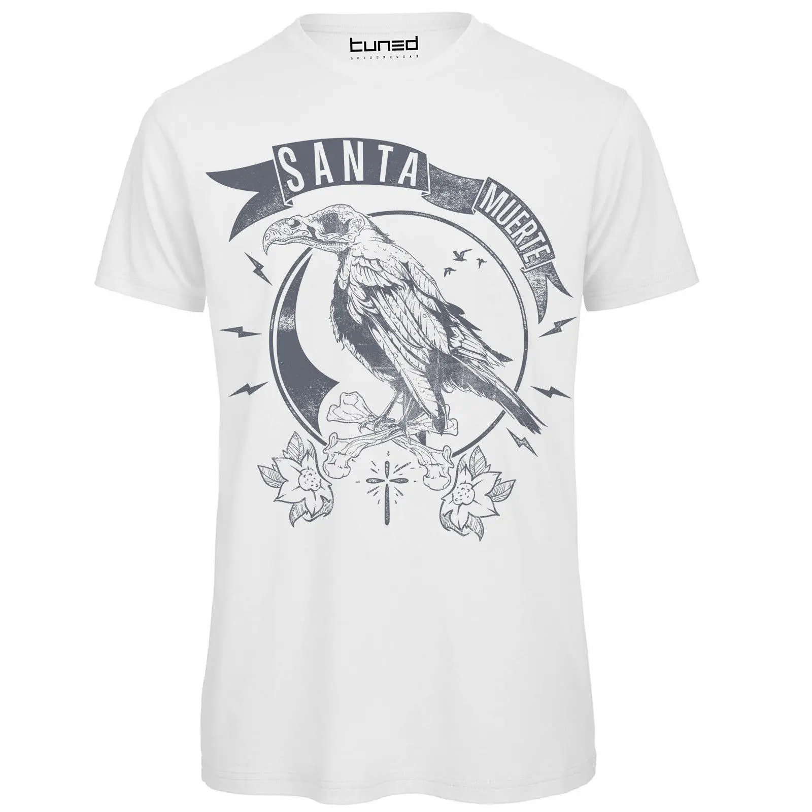 

T-Shirt Divertente Uomo Maglietta Con Stampa Dark Corvo Santa Muerte Tuned T Shirt Summer Famous Clothing Animal