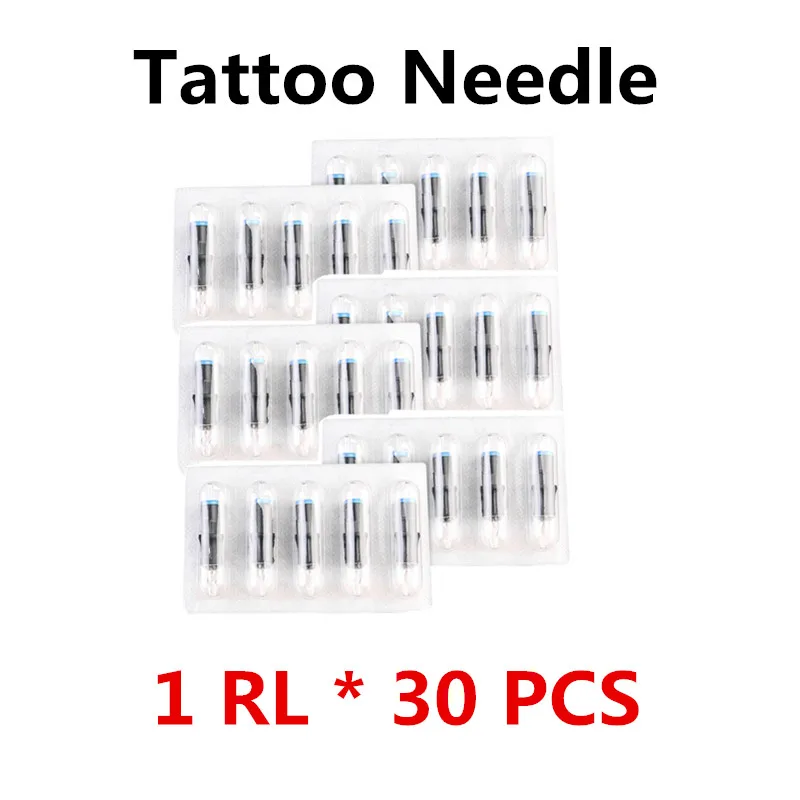 30pcs 1RL Горячая роторная Татуировка ручка машина лучший тихий мотор профессиональный макияж татуировки пистолеты студия поставки сплава тату машина комплект - Цвет: 30pcs 1RL