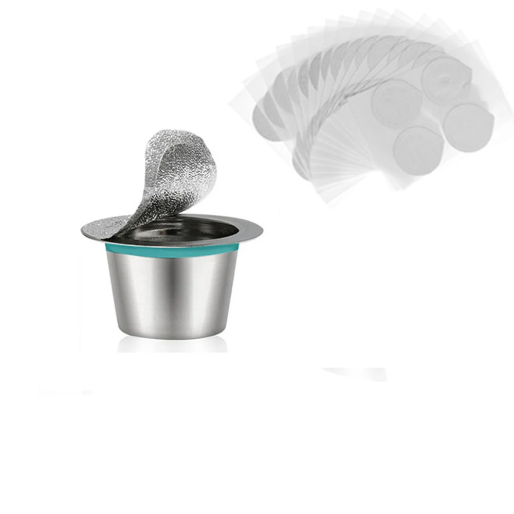 100 шт наклейки для кофейных капсул самоклеющиеся алюминиевые крышки кофейной