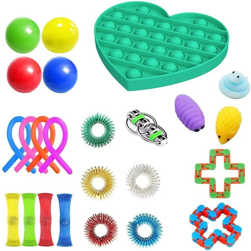 

20/24pcs Fidget Toys Pack Set Mesh And Marble Fidget Toy Bing Toy Squishy Antistress Fidget It Toys Autism/ADHD/Anxiety TPR
