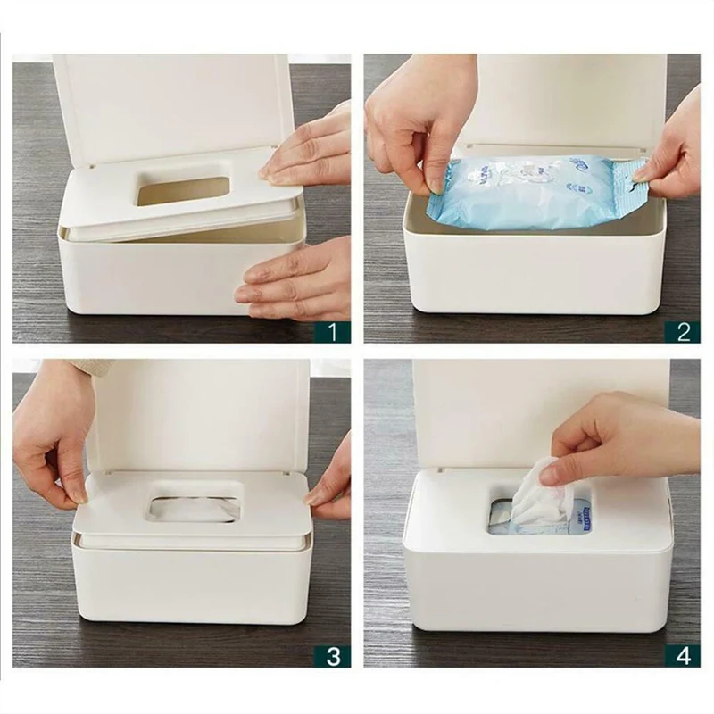 Диспенсер влажных салфеток держатель коробка для хранения чехол с крышкой