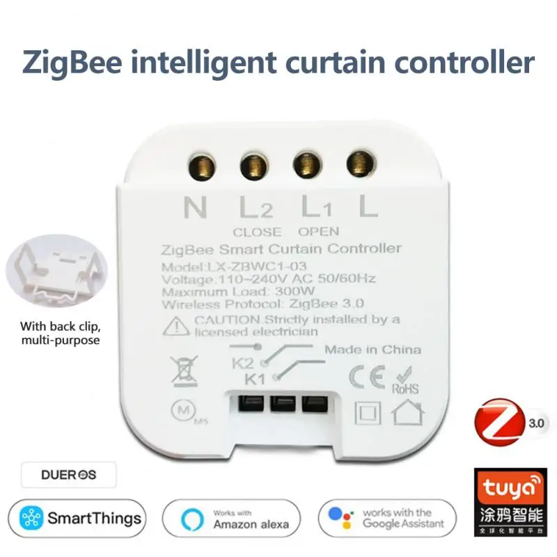 

Умный модуль переключения занавесок ZigBee, диммер с Wi-Fi, проекционное приложение, дистанционное управление, голосовое управление Alexa Google Home