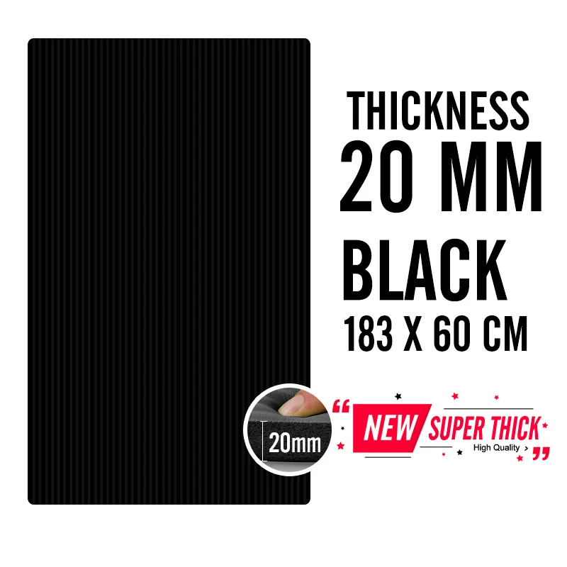 Track 20 mm Black 183X60X15 мм Нескользящие коврики для йоги, для фитнеса, безвкусные, для пилатеса, гимнастики, упражнений, утолщенные, для фитнеса, спортивные коврики, поддерживающие DIY печать - Цвет: Track 20 mm Black