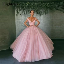 Eightree 2022 New Pink Long A Line Long Evening Dress Sleeveless Long Formal Dresses Ball Gown V Neck Boho Night Party Gowns (3)