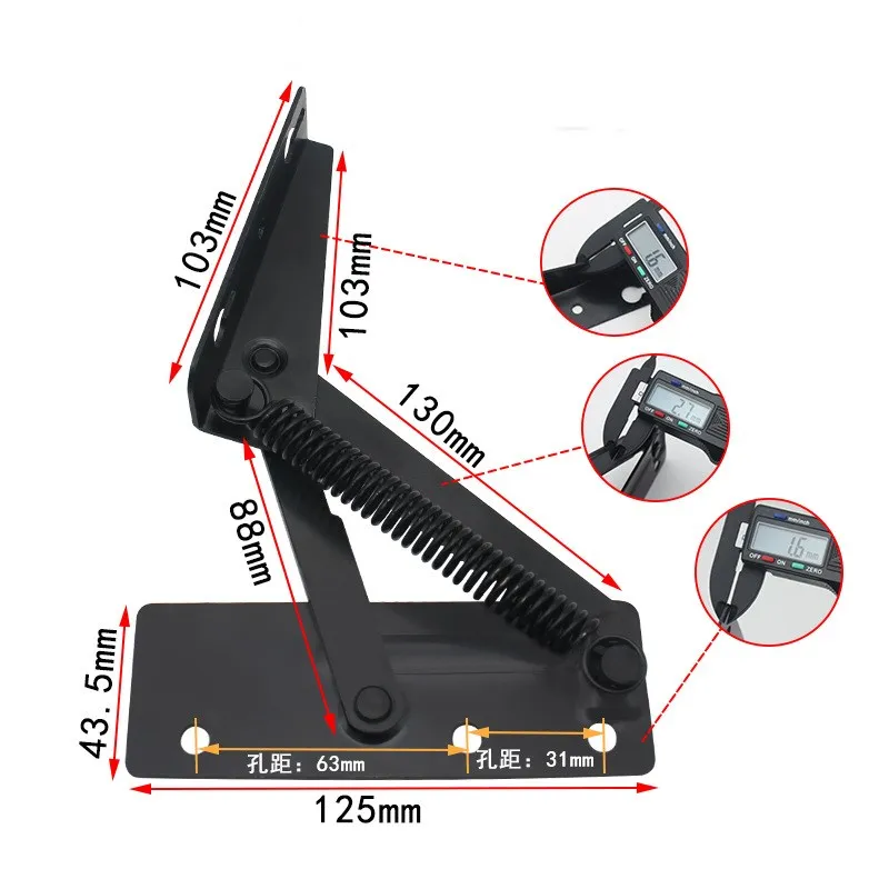 Storage box triangle spring hinge black split sofa multifunctional hardware accessories | Обустройство дома