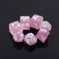7pcsset story dices for story time polyhedral game dice says party multi faces acrylic dice toy