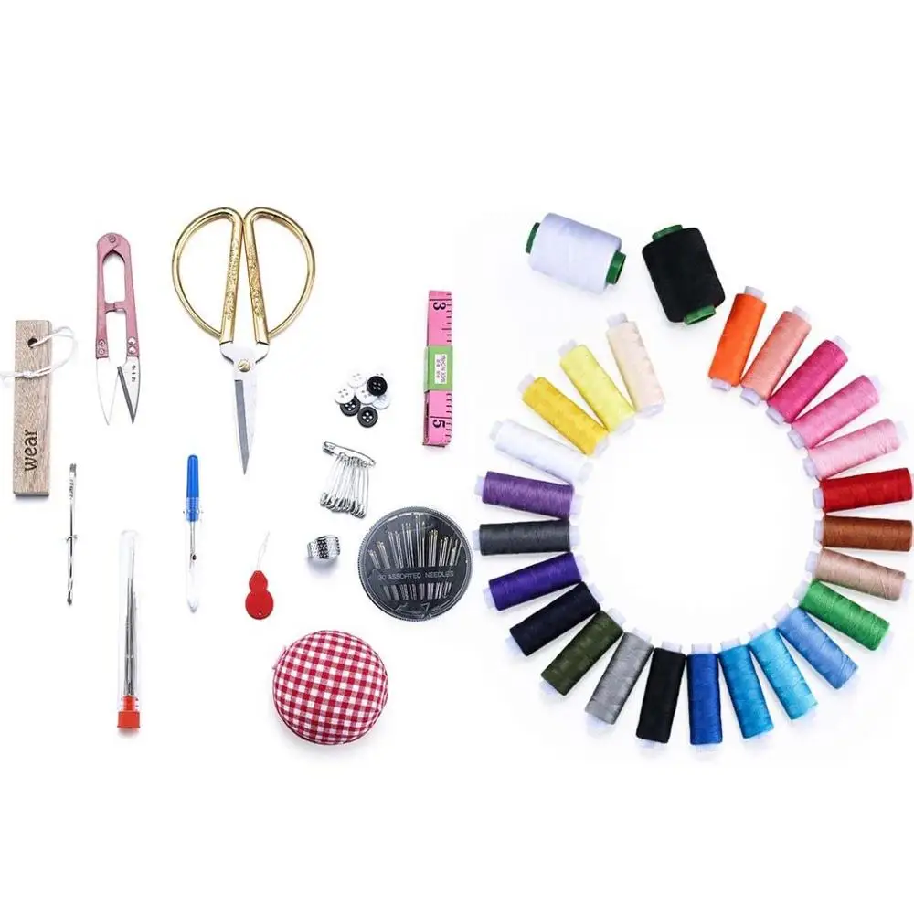 Корзина Коробка с комплектом для шитья деревянная ручная работа набор