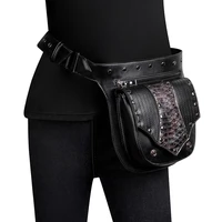 black steampunk waist bags women locomotive chest bags men outdoor tactical fanny pack designer luxury shoulder bag backpack