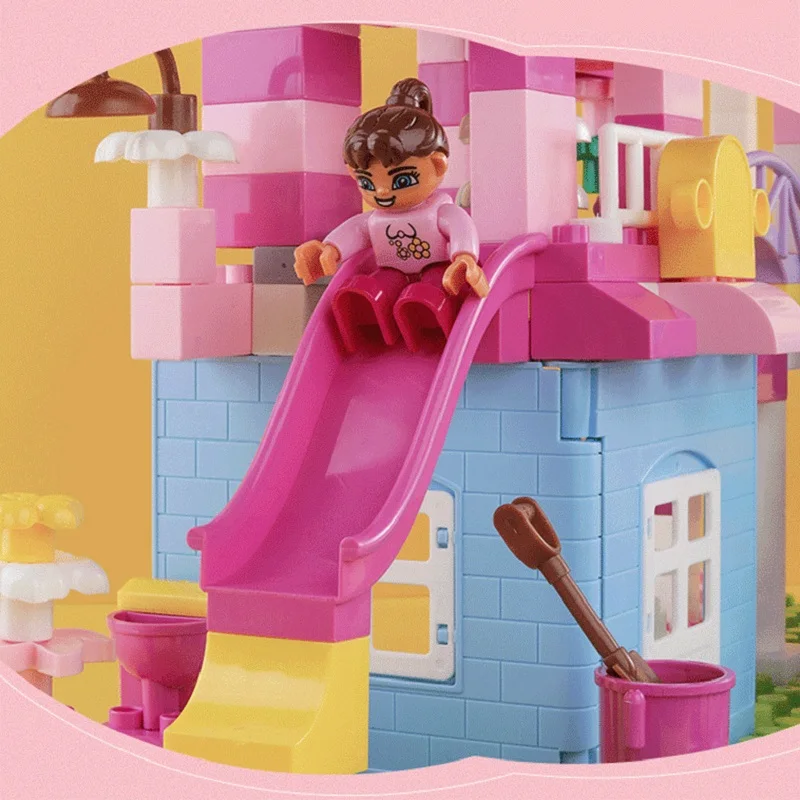 152 240 шт. розовый принцесса замок строительные блоки друзей дома DIY создатель